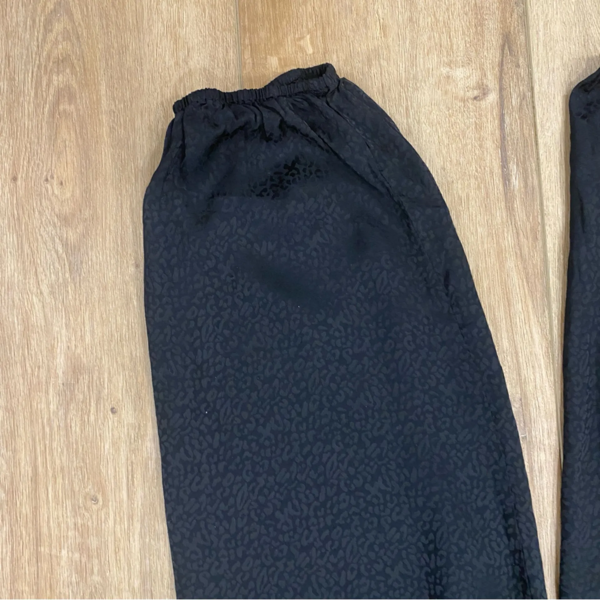 🌟BA&SH🌟JACKO WIDE LEG LEOPARD ANIMAL JACQUARD PRINT BALLOON PANT BLACK SZ XS - Image 6