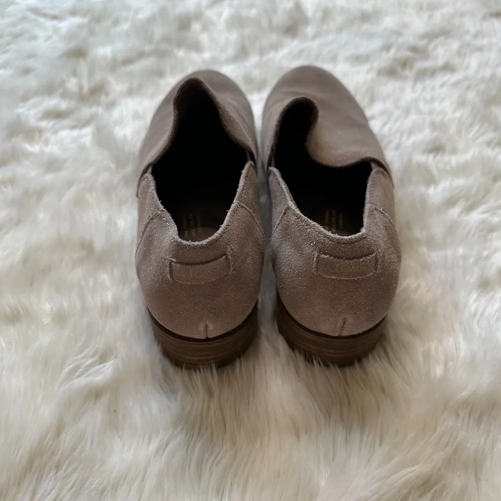 Toms Shaye Low Loafer Shoes Women's US 8W Taupe Suede Classic Slip-On 10014593 - Image 4
