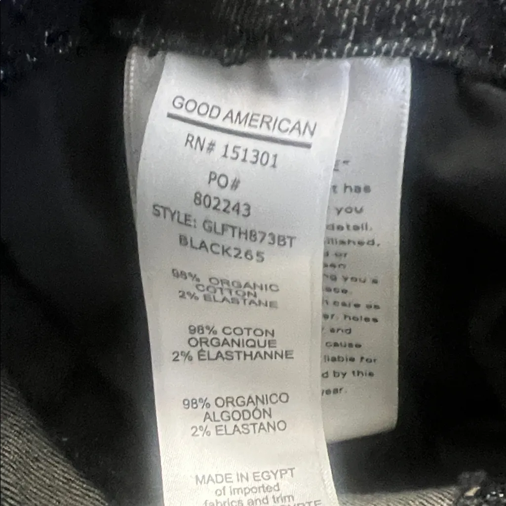 Good American  Black Denim Flare Jeans EUC - Image 3
