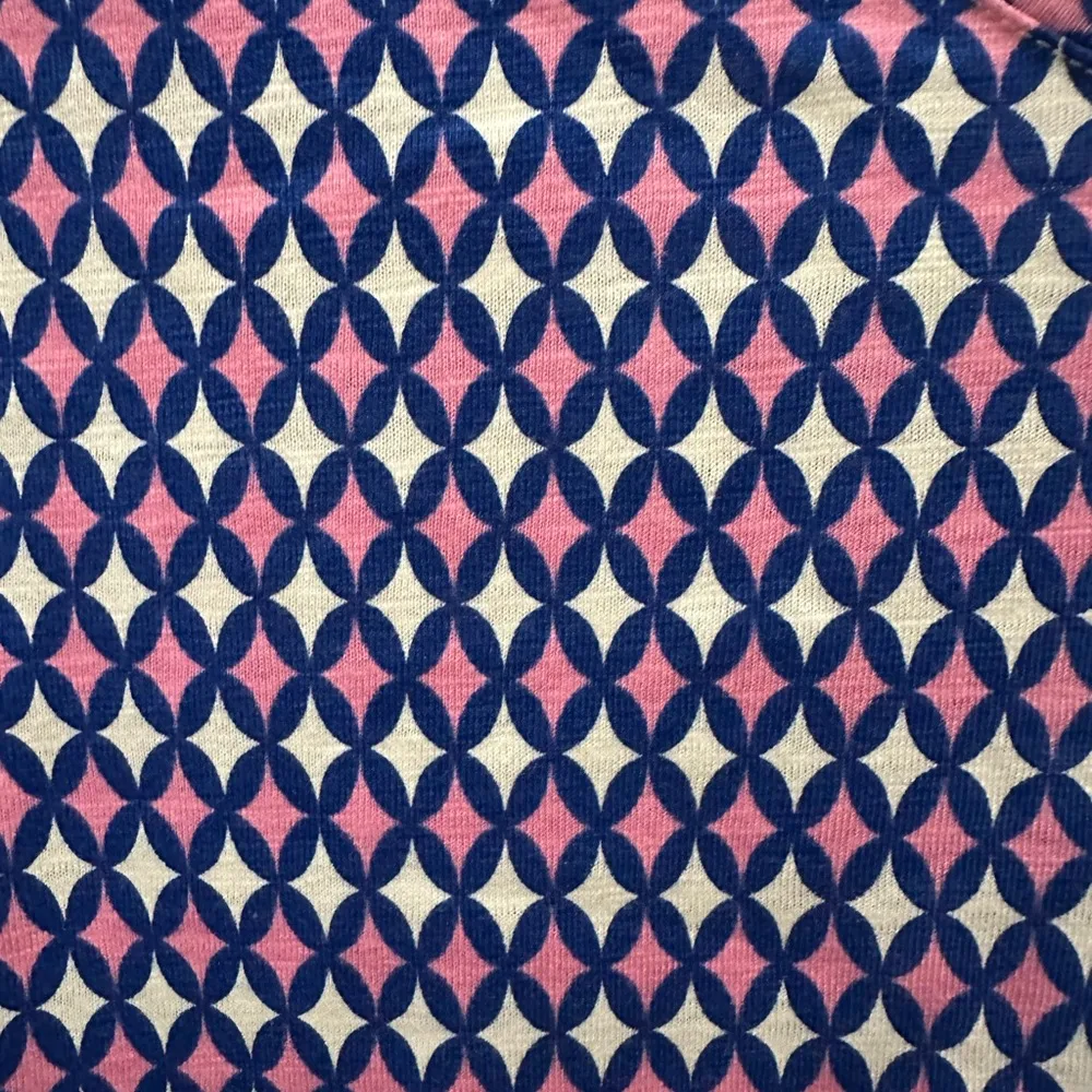 BODEN Diamond Pattern Scoop Neck 3/4 Sleeve 100% Cotton Nightgown size 10 NEW Blue Size M - Image 3