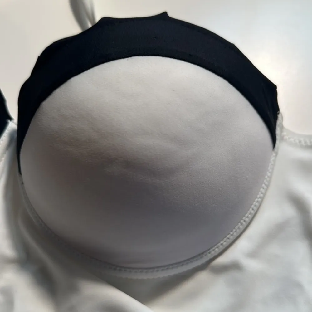 Black White Color Block Scallop Trim Push Up Halter Swimsuit Large NWT #2286 - Image 7