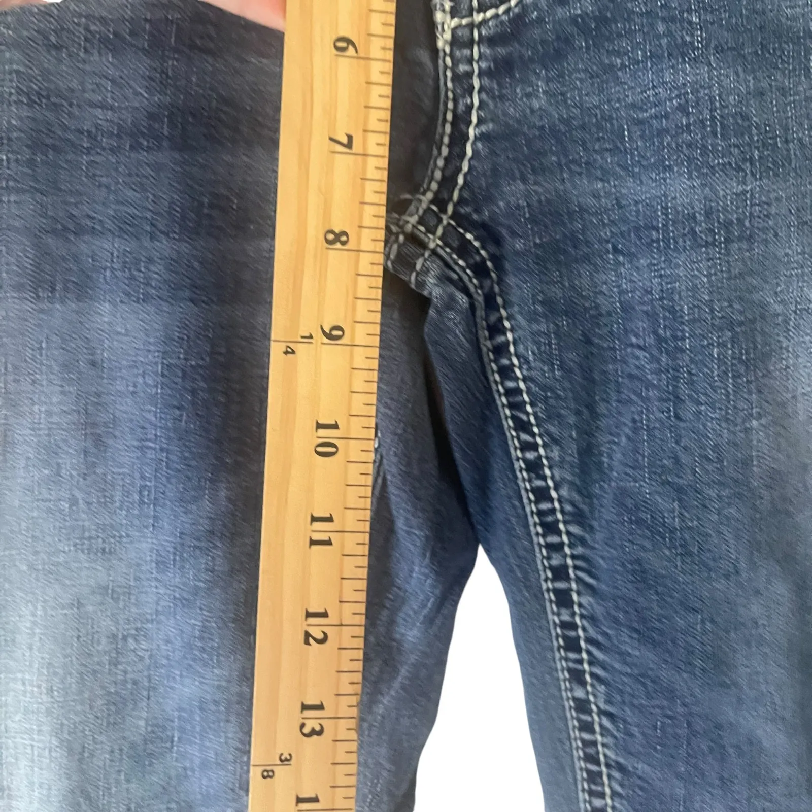 Cedar Rose Women's Size 26 X 36 Tall Rodeo Medium Wash Straight Leg Jeans Blue - Image 9