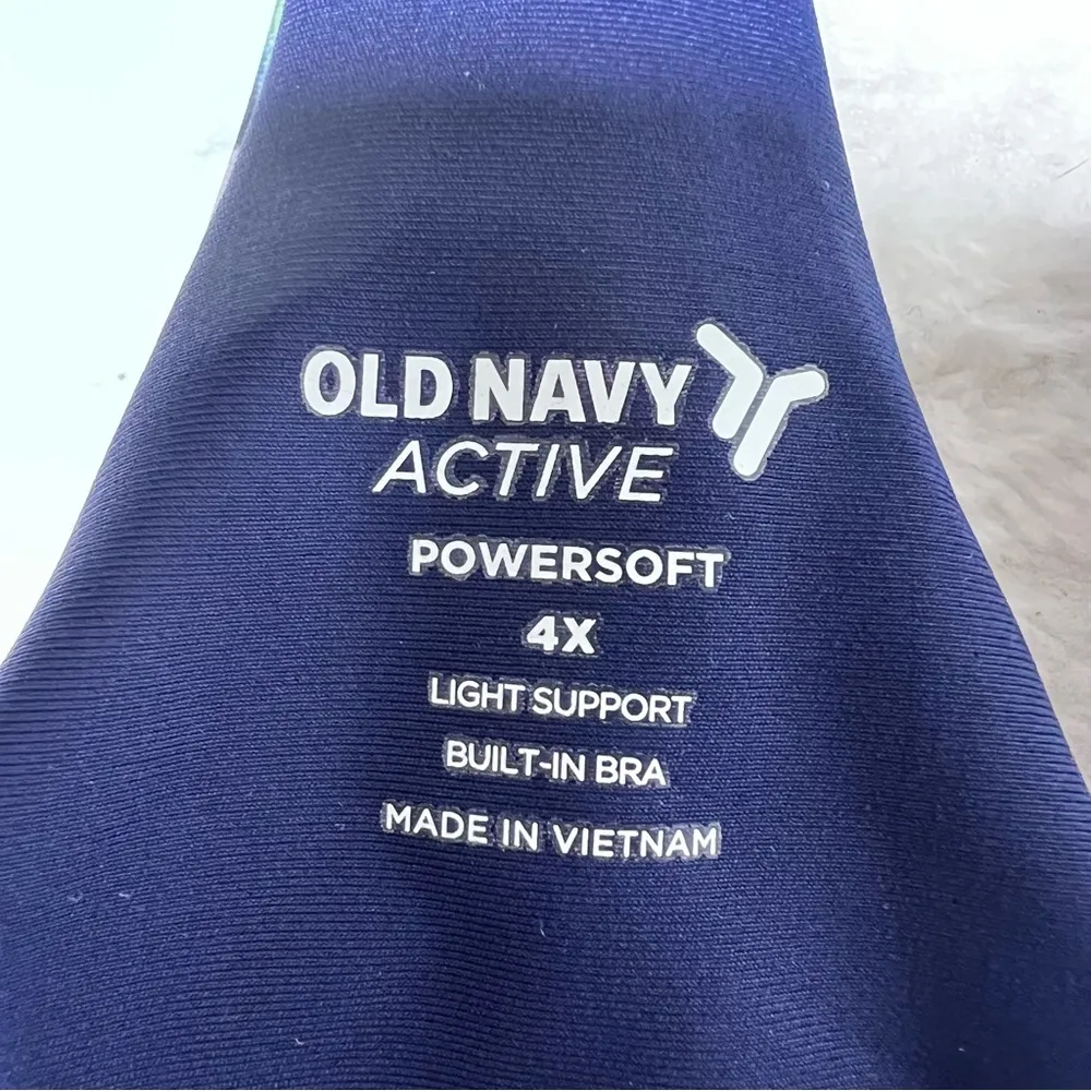 NWT Old Navy Active Blue Floral PowerSoft Light Support Longline Sports Bra - Image 8