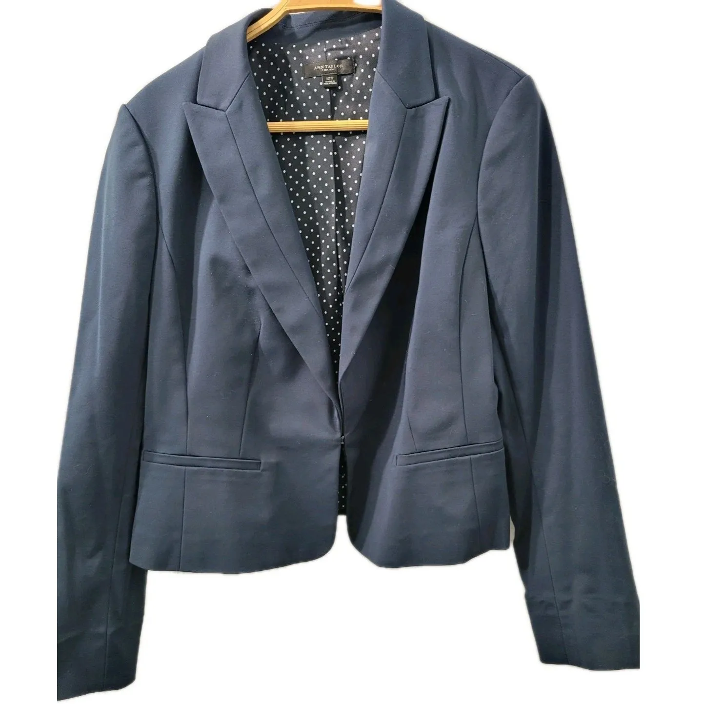 Ann Taylor  Blazer  Blue Navy  Size 12T - Image 2