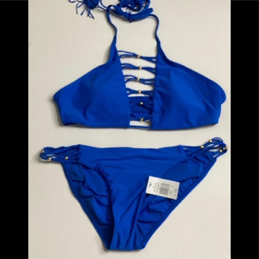 New. PILYQ Bali blue braided bikini set. Small - Image 5