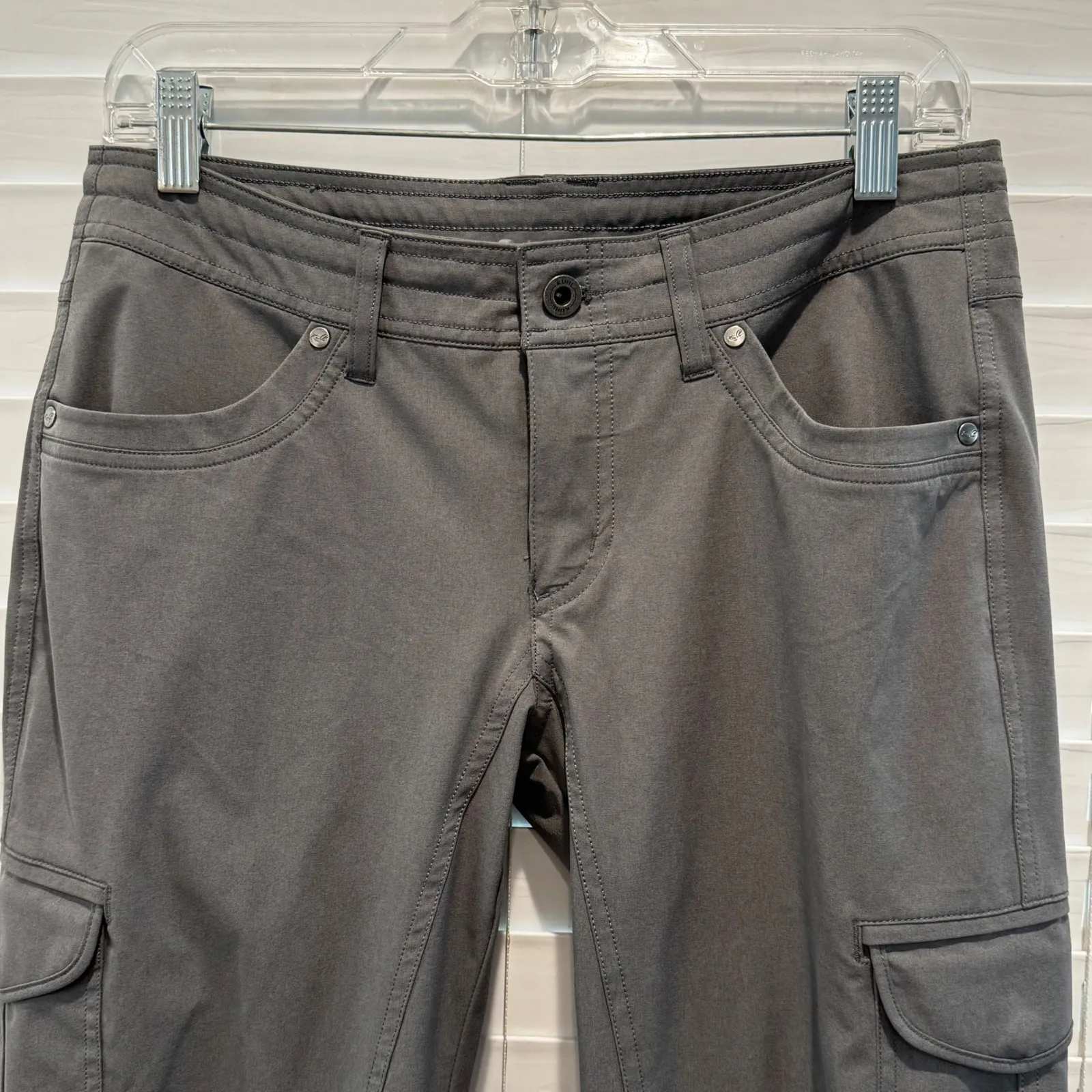 KUHL Womens 6 REG Gray Cargo Hiking Pants Outdoor Roll Tab Capri  Outdoor - Image 2