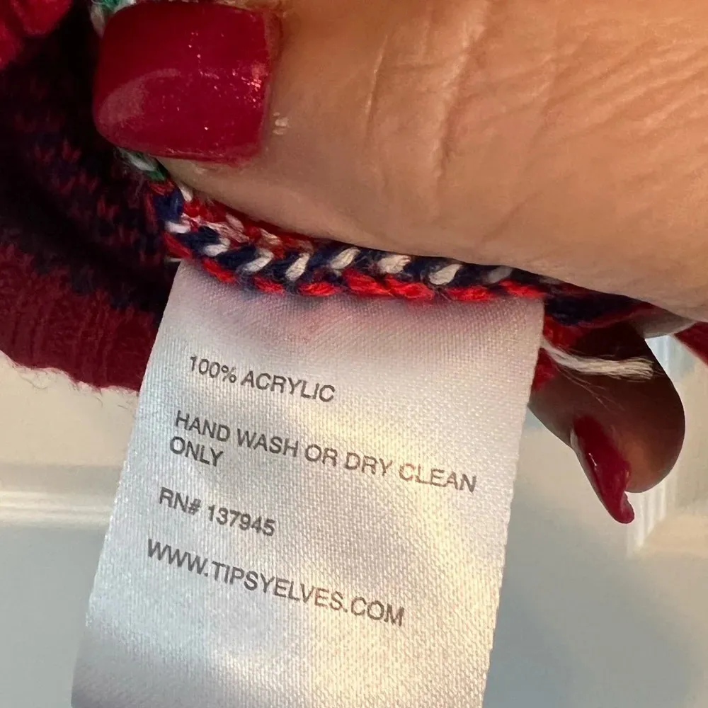 Tipsy Elves Ugly Christmas Sweater XL Bells Trees Wreaths Candy Canes Holiday - Image 5