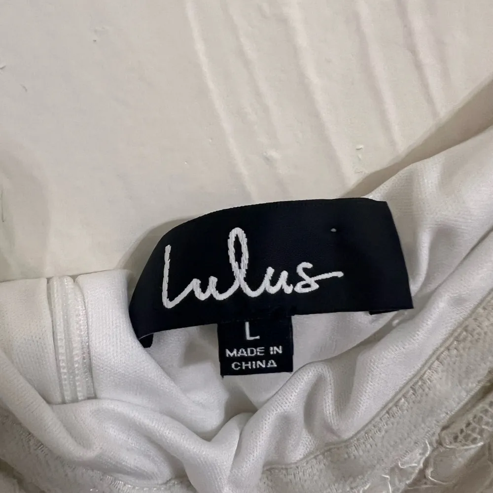 Lulu’s white lace strapless dress size L - Image 5