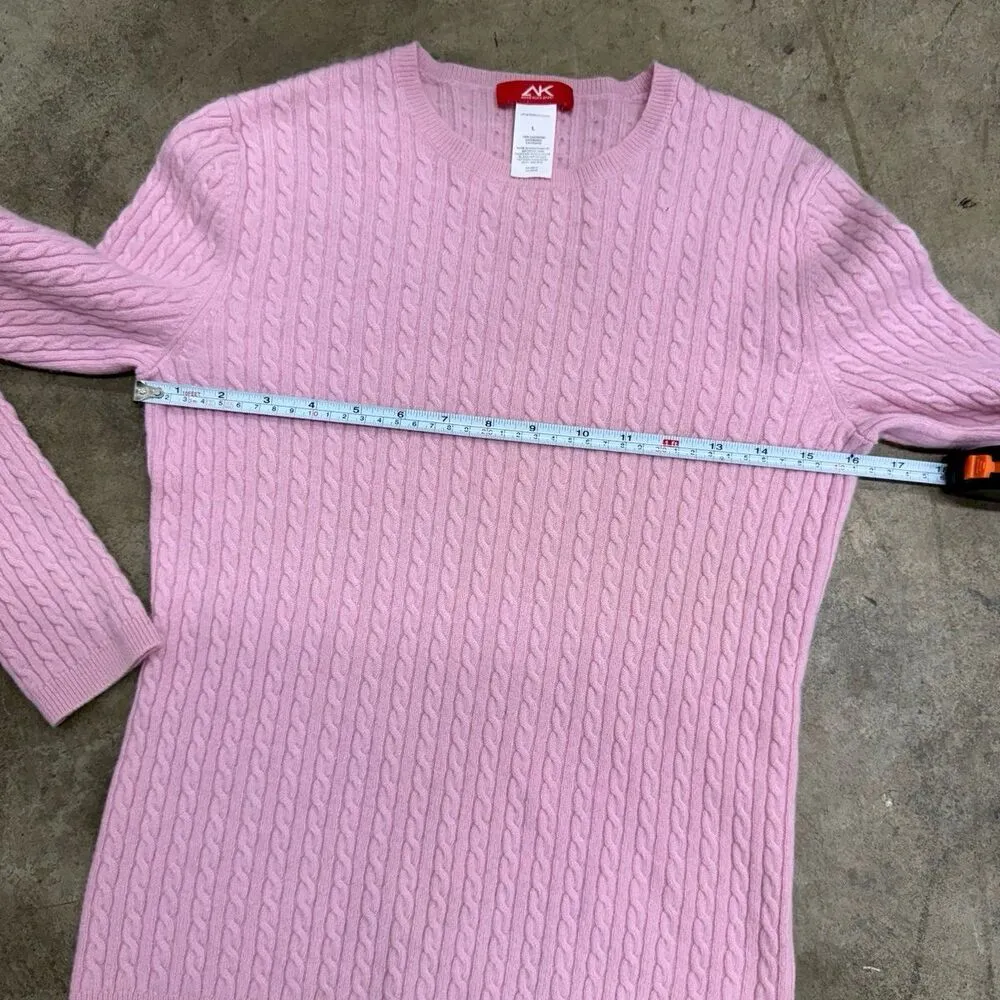 Vintage 100% cashmere Anne Klein coquette cable knit sweater - Image 3