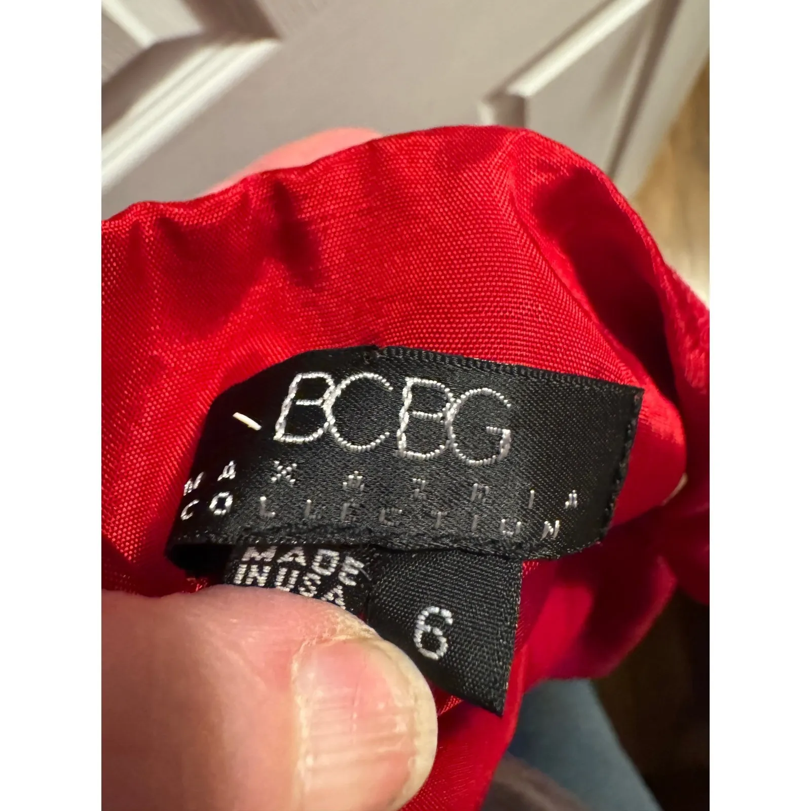 Vintage 90s BCBGMAXAZRIA Timeless Micro Ribbed Sheath Dress Made in USA Size 6 Red - Image 7