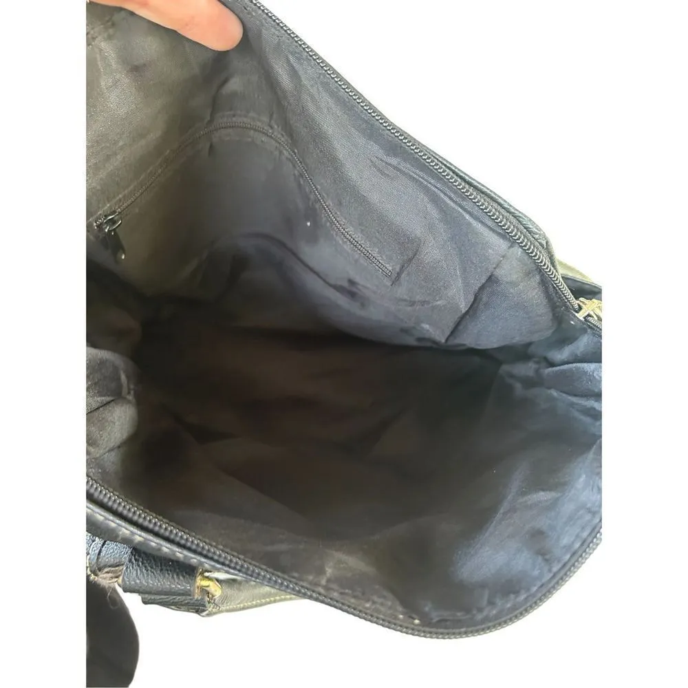 Unbranded
Womens faux leather black purse handbag side pockets dual handle strap Black - Image 9