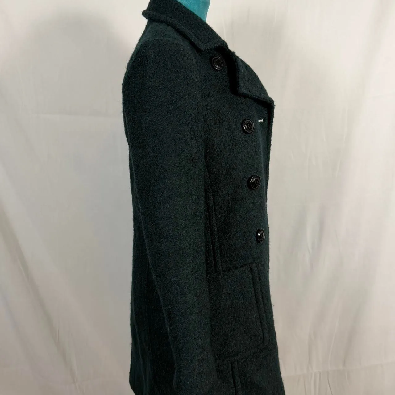 Streetwear DKNY Forest Green Wool Blend Pea Coat Women's - Image 4