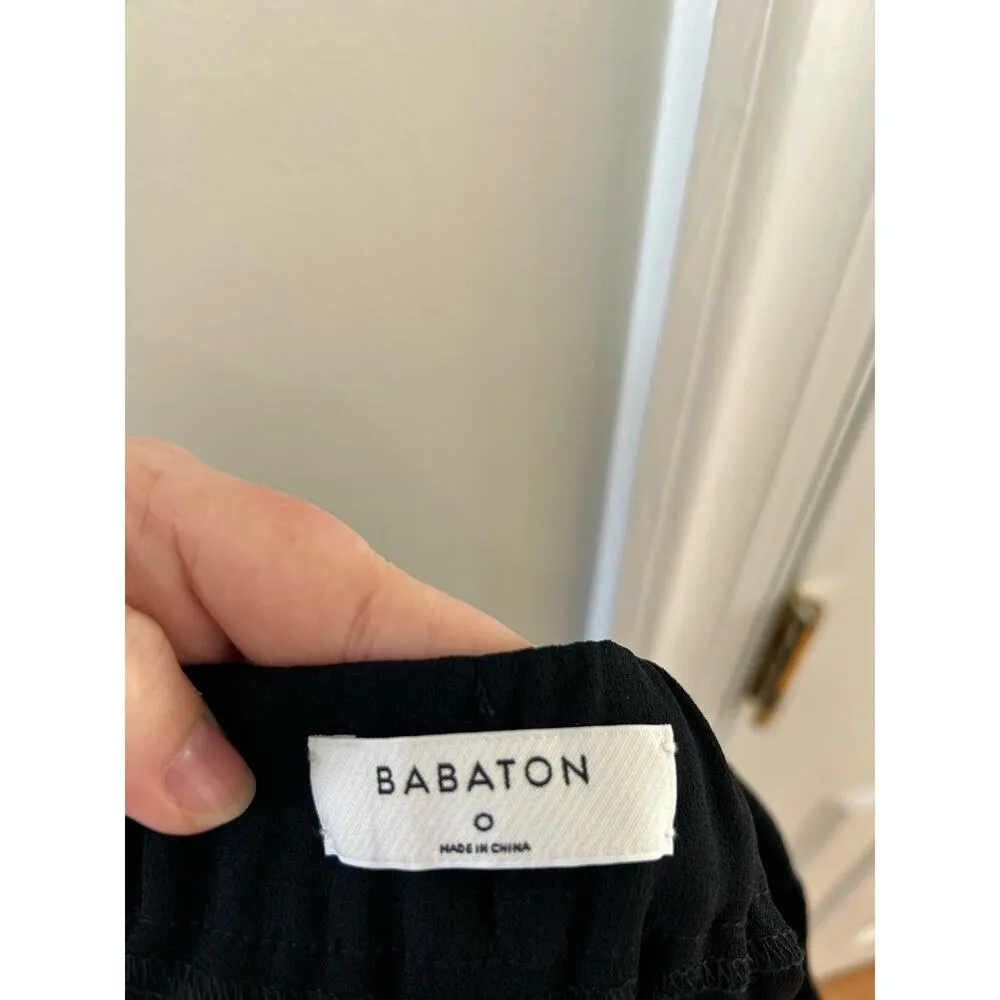 Babaton Black Pleated Trouser Crepe Mini Short - Image 4