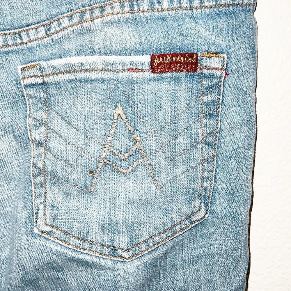 7 For All Mankind Women's Wide Leg Low To MidRise Flare Light Blue Jeans - Image 9