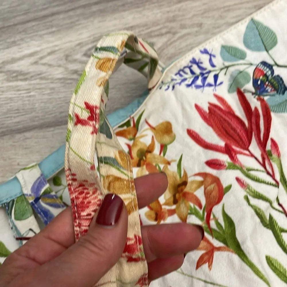 Estee Lauder Multicolor Floral Print Canvas Open Tote Bag Approximate 19" X 13" - Image 10