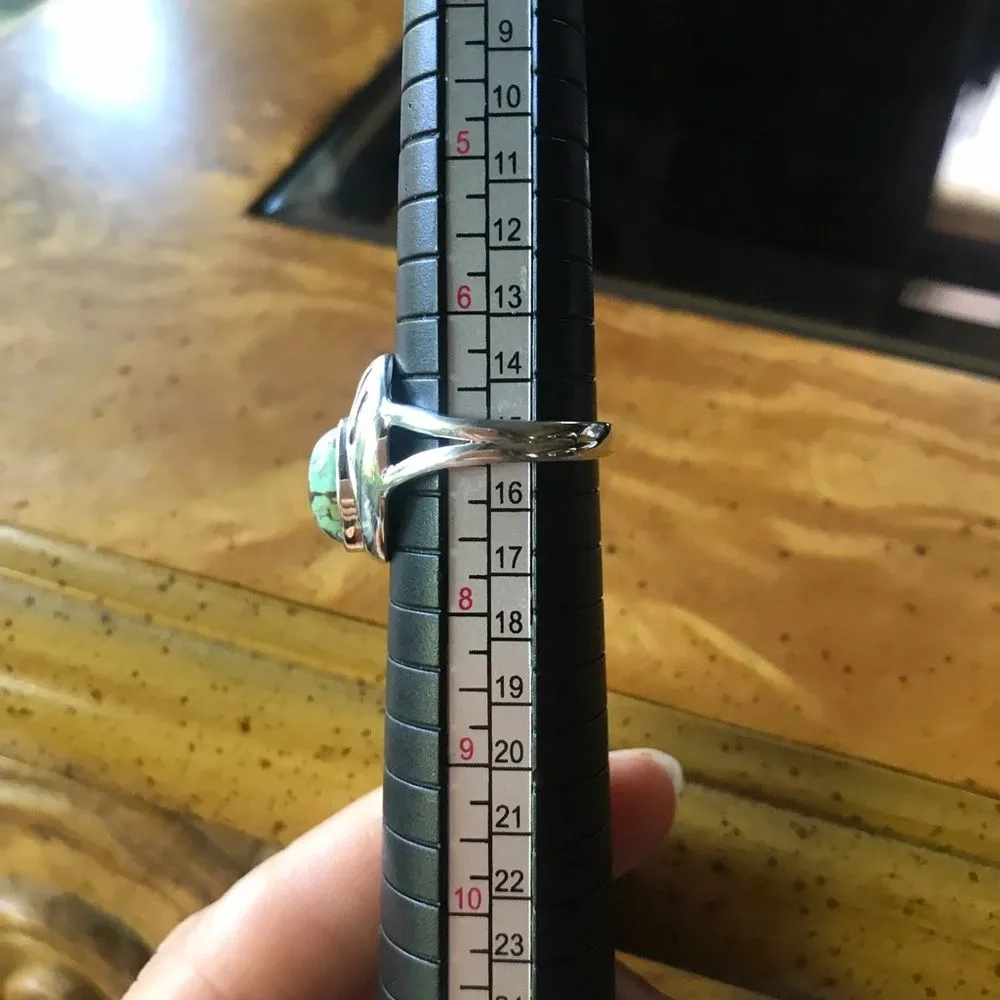 Blue Moon Turquoise Sterling Silver Bear Paw Ring Size 7 - Image 5