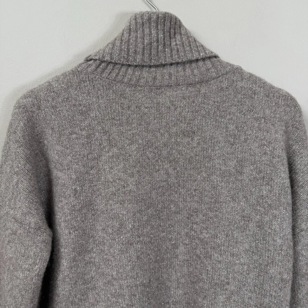 All Saints Wool Turtleneck Sweater Pullover Women's Small Gray Silver Soft NWOT - Image 11