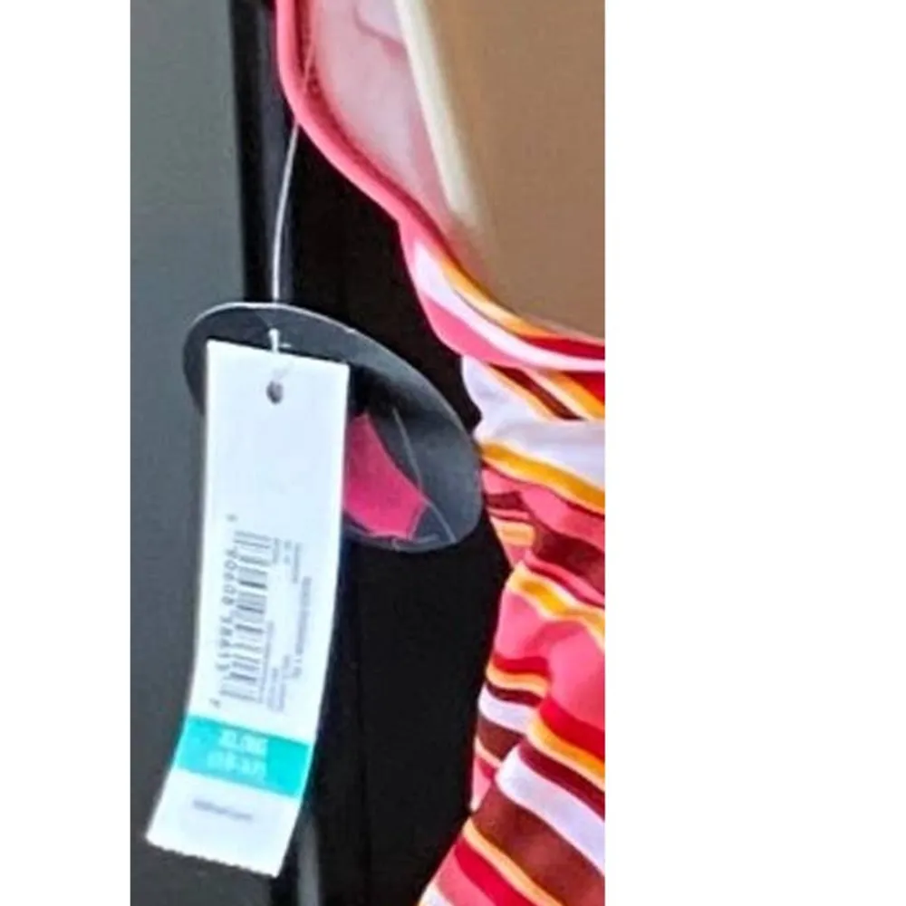 NWT ~ NOBO NO BOUNDARIES Coral Orange Striped Swimsuit ~ Women's Juniors 15 / 17 - Image 6