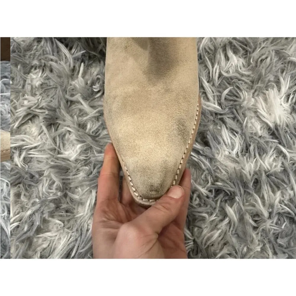 Jeffrey Campbell Dagget Heeled Boots Sand Suede 9 - Image 4