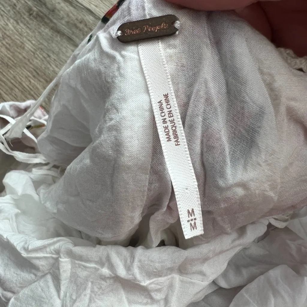 Free People White thought I was Dreaming Floral mini Dress size M - Image 8