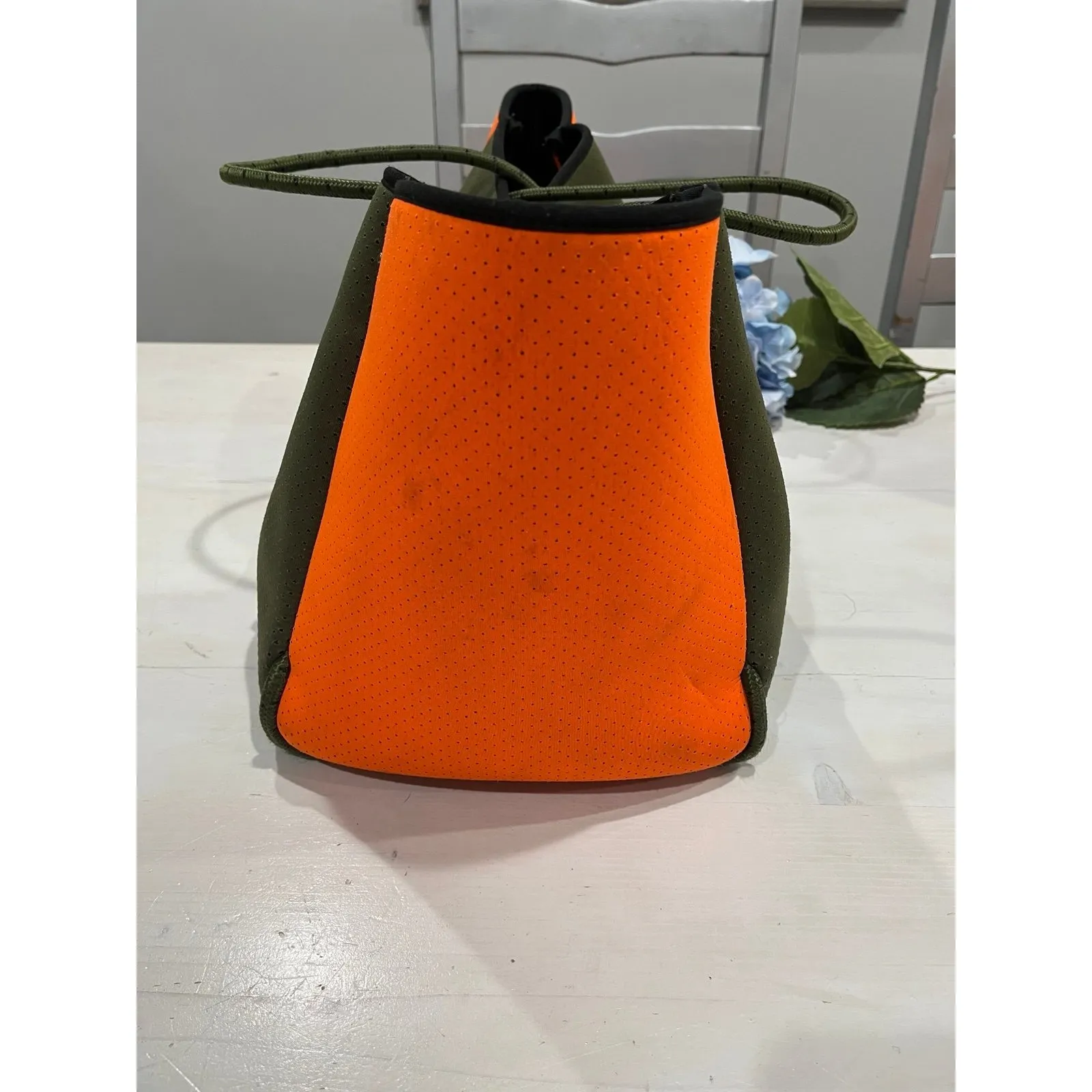 haute shore orange and green large‎ tote - Image 7