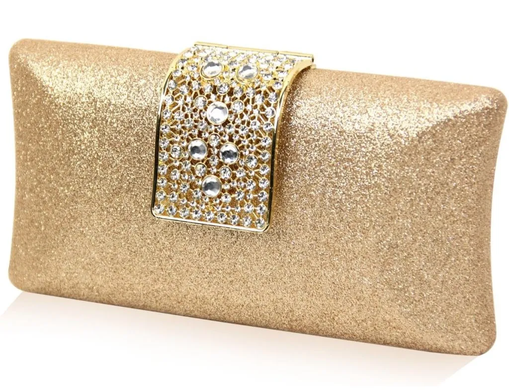 ⚡ Women's Shoulder Fashionable Suitable Wallet Evening Cocktail Parties Handbag Gold - Image 1