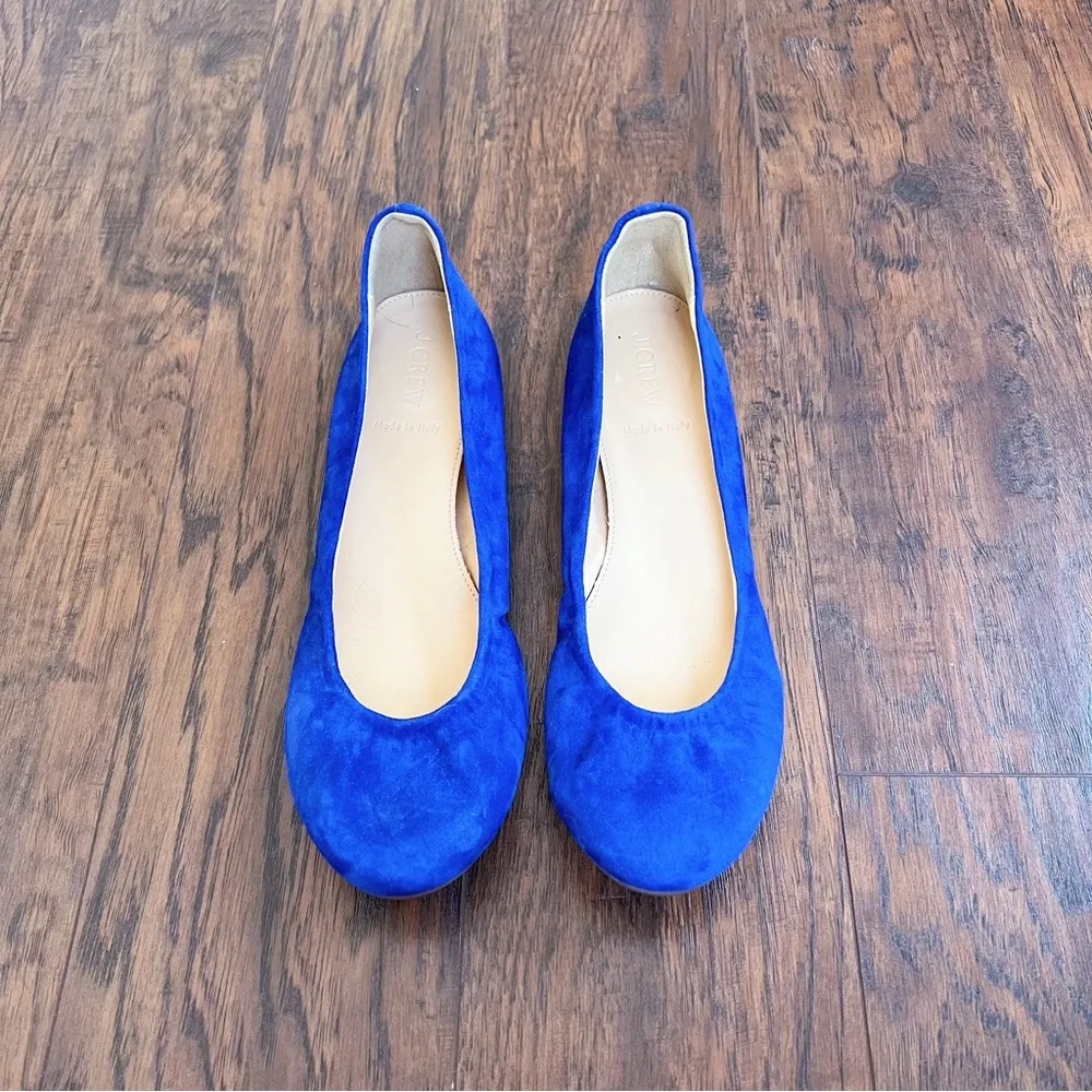 J Crew • Cece Suede Ballet Flat cobalt blue Bluebird suede round toe 46198 - Image 2