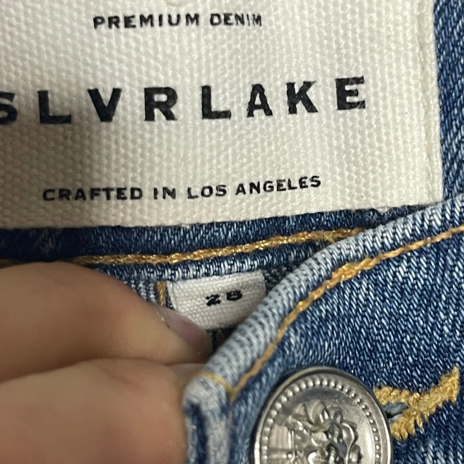 SLVRLAKE Beatnik Ankle Straight Jeans in Forever Blue Sz 28 - Image 4