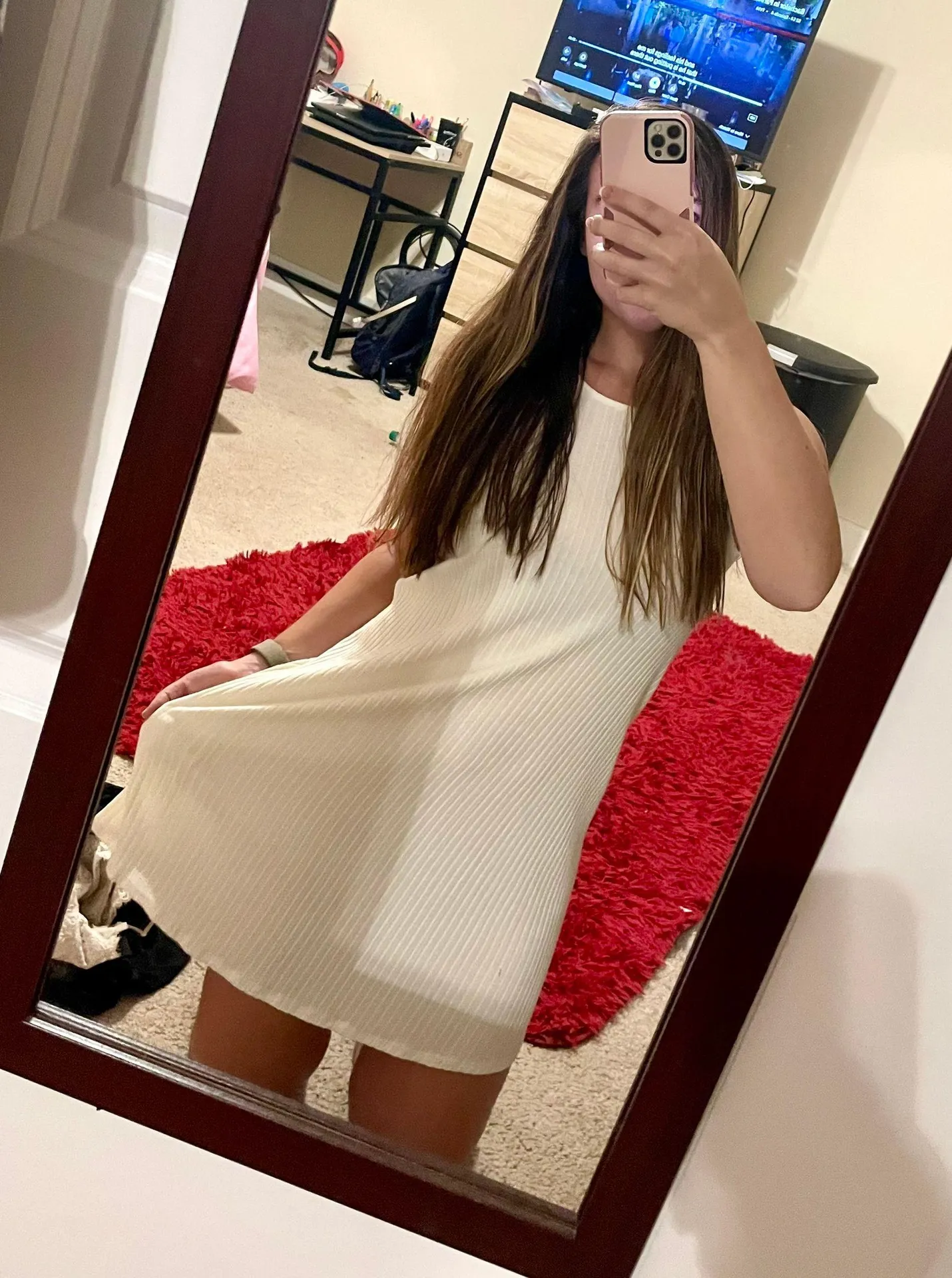 White Ribbed Dress - Image 6