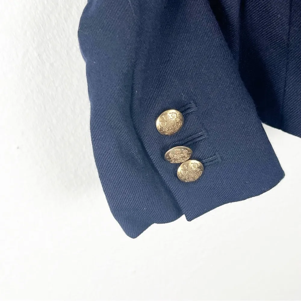 J. CREW Schoolboy Navy Wool Blend Long Sleeves Lined Two Button Closure Blazer 2 - Image 8