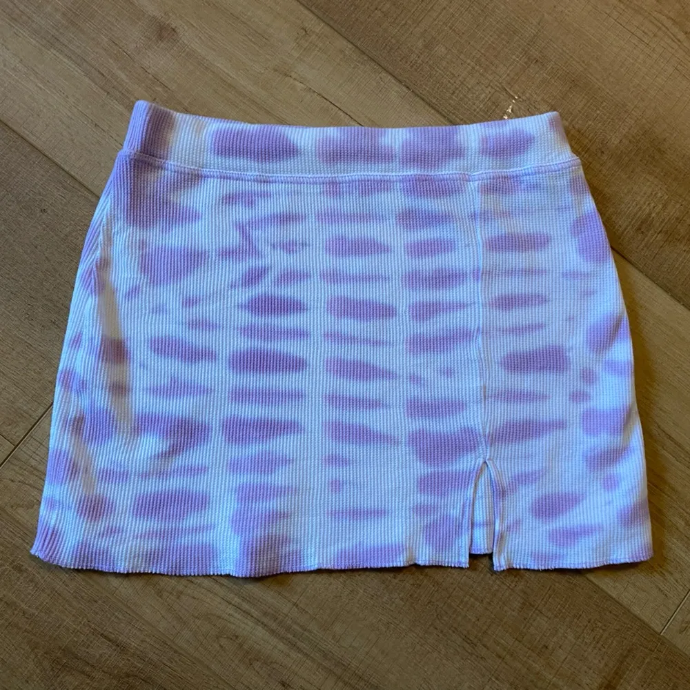 Pacsun small purple white tye dye Terry cloth mini skirt happy summer - Image 2