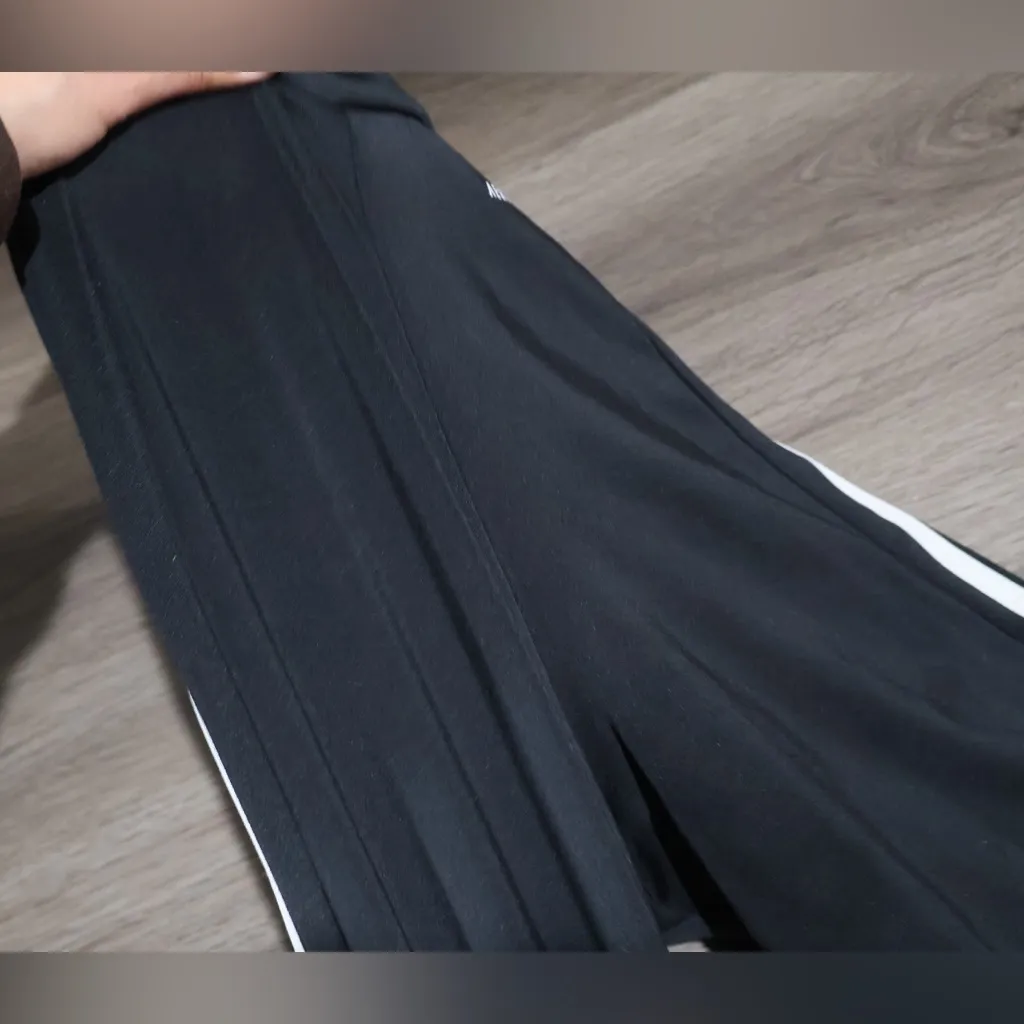 Adidas Climalite Women's Black High Waist Side Stripes Logo Active Leggings Sz M Size M - Image 7