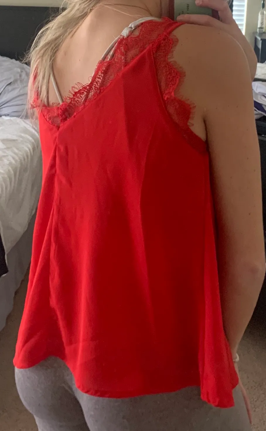 Red Lace Tank Top - Image 3