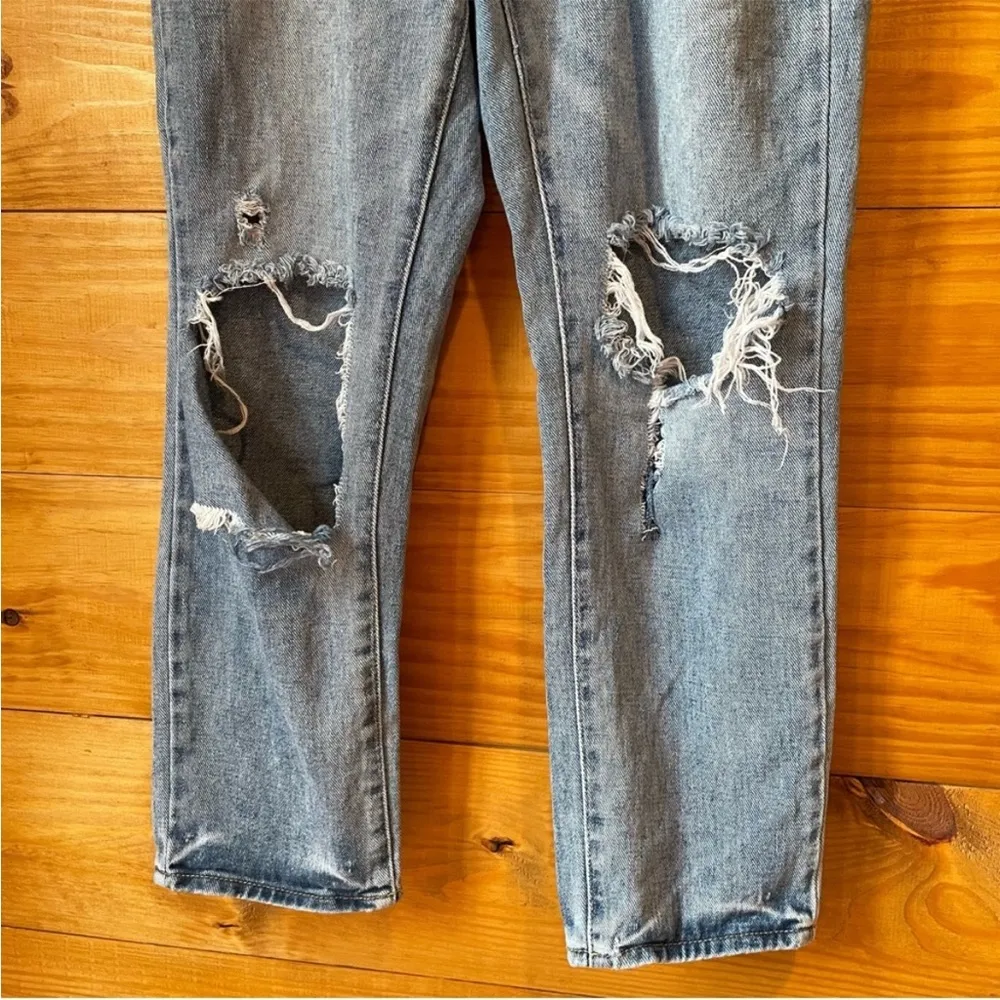 PacSun Light Blue Distressed High Rise Mom Jeans 26 - Image 9