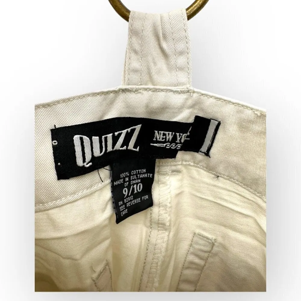 Vintage Y2K Quizz New York Flare Leg Bib Overall Jeans 9/10 NWT White Size undefined - Image 5