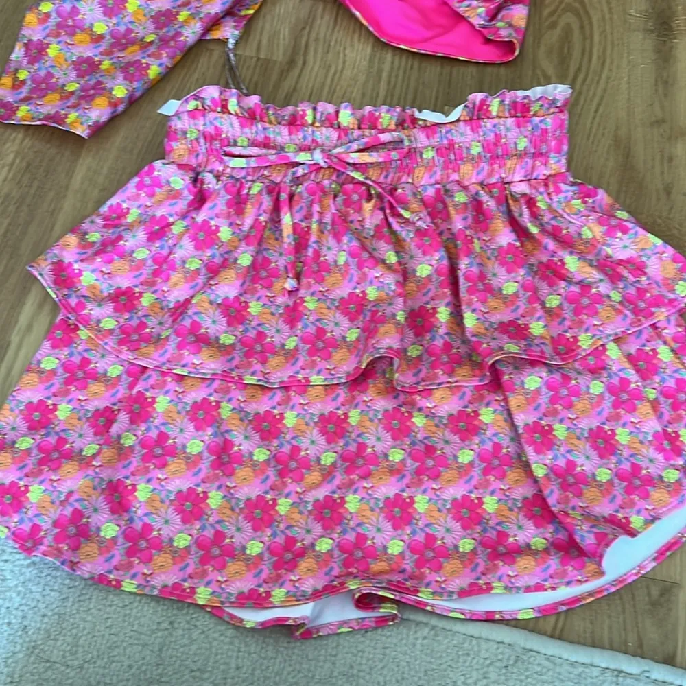 NWT Loveshackfancy Kiella Ruffle Crop Top and Citrine Mini Skirt Passion Sound - Image 6