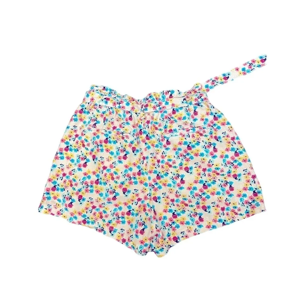 A.N.A. Floral Print Shorts Size M Linen Blend Multicolor Elastic Waistband​ - Image 3