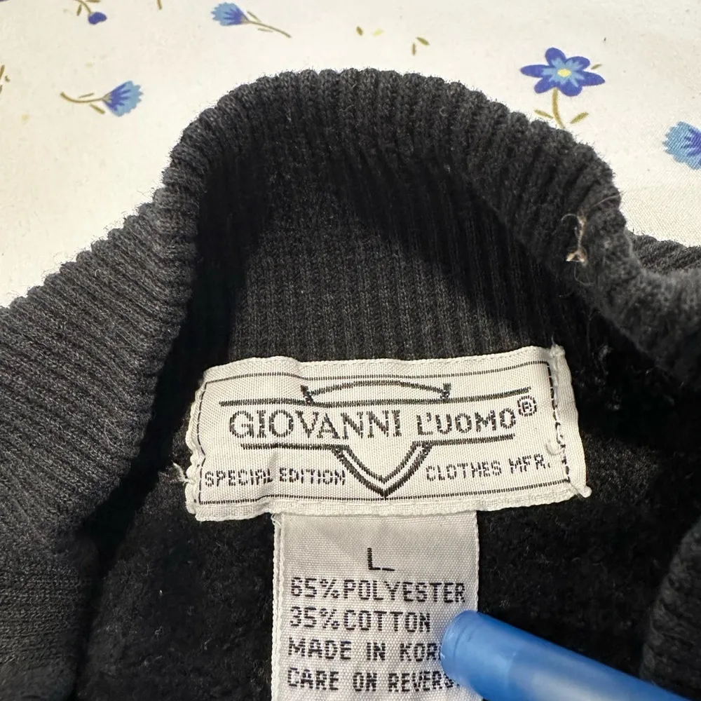 VTG 90s Women’s Sz: L GIOVANNI L'UOMO Faux Zebra Fur Striped Crew Neck Sweater. Black Size L - Image 6