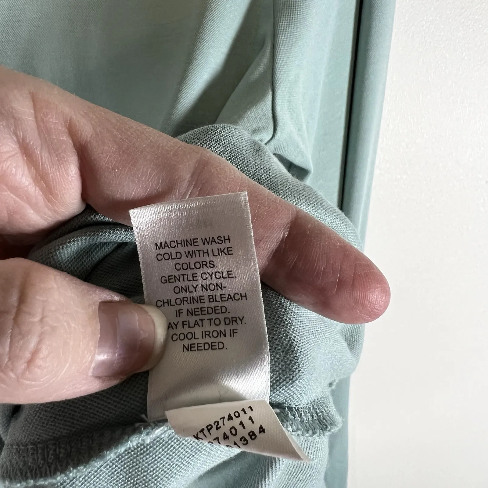 J Jill Button Up Tunic Top Size Medium Green Long Sleeve Ponte Knit Stretch - Image 6