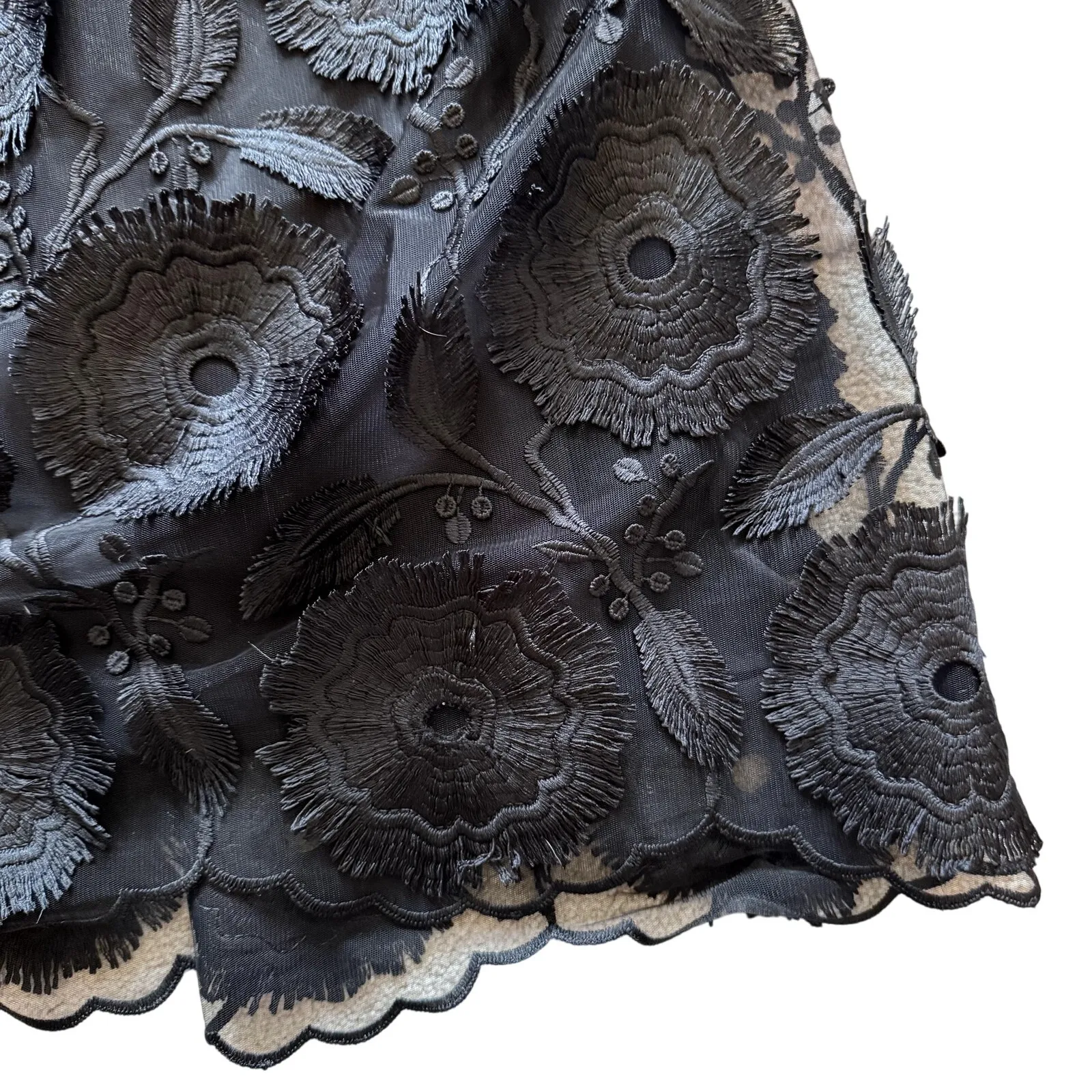 Anthropologie Maeve Floriana Lace Midi Dress Women's Size 6 Black - Image 3