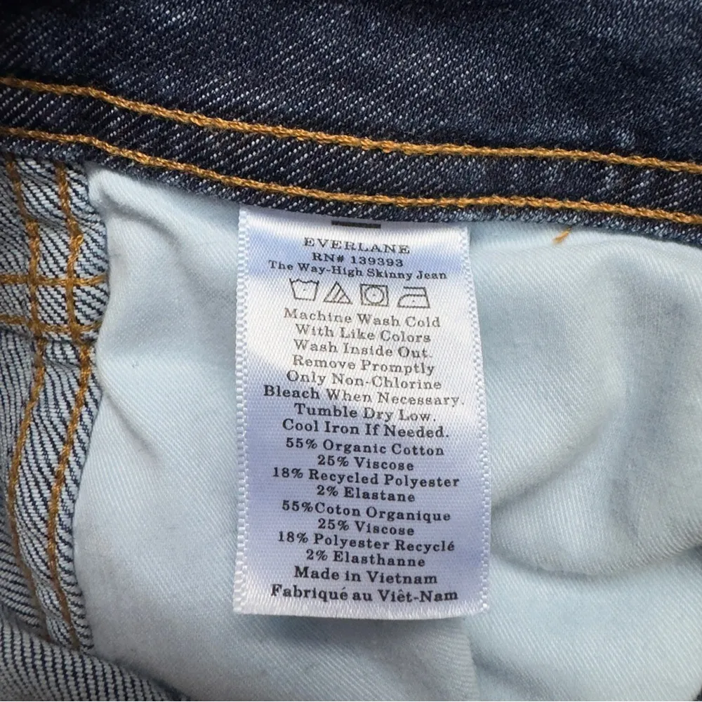 Everlane The Way High Skinny Jean organic cotton Dark Blue Denim Jeans high rise - Image 7