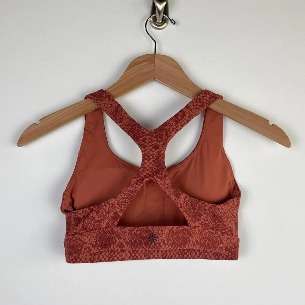 Athleta Ultimate Snake Sports Bra - Rust Orange color - Size Extra Small - Image 2