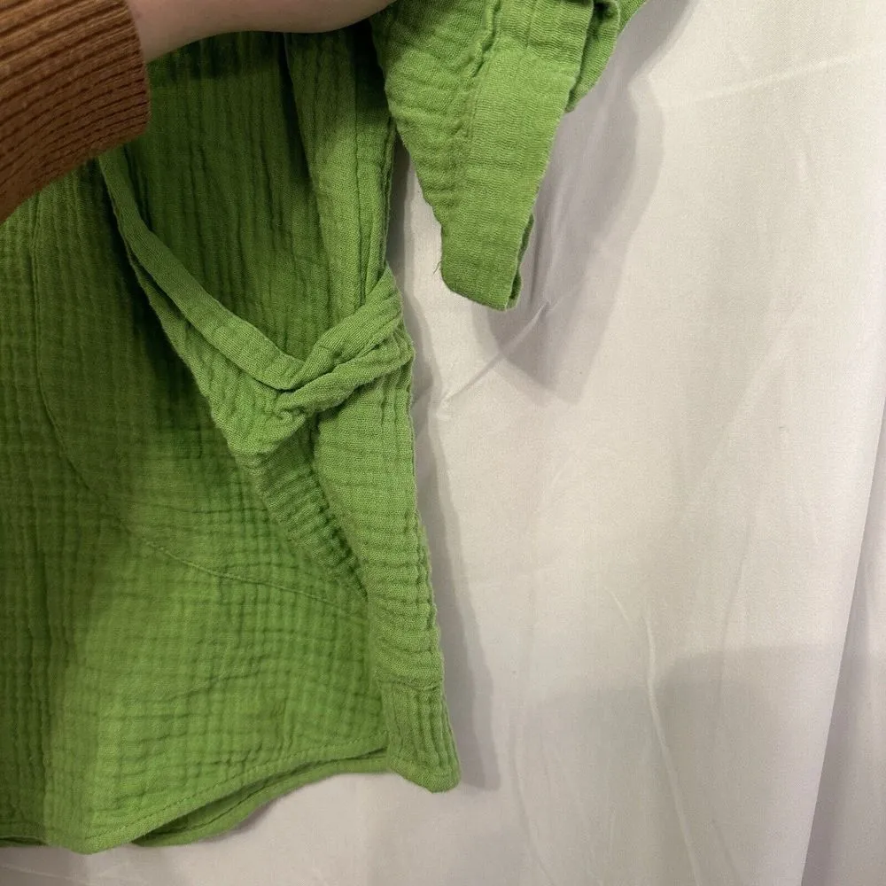 Soft Surroundings Size Medium Green Santorini‎ Gauze Tunic Top Slouch Pockets - Image 4