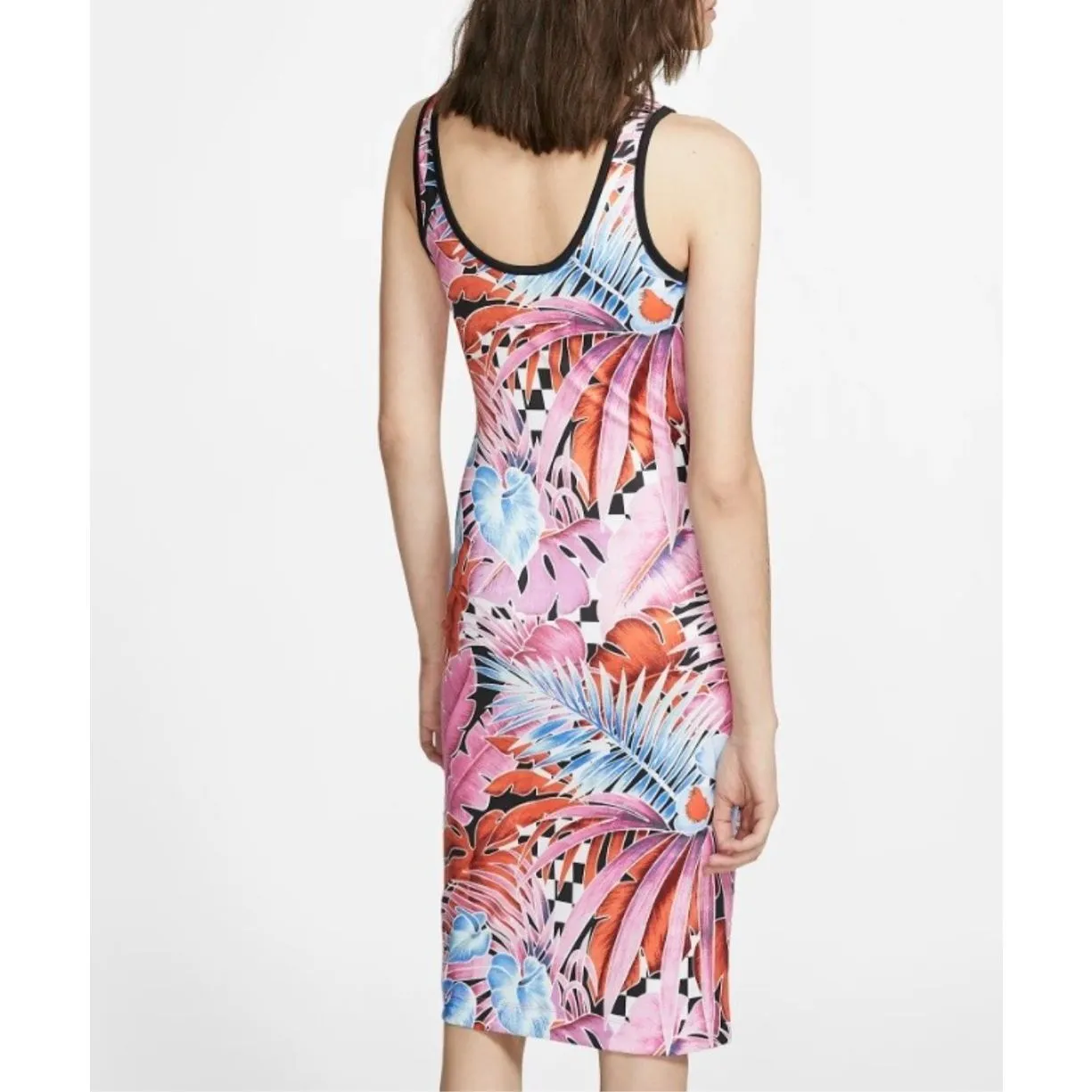 Nike hyper femme tropical print sleeveless bodycon athletic midi dress size smal - Image 3