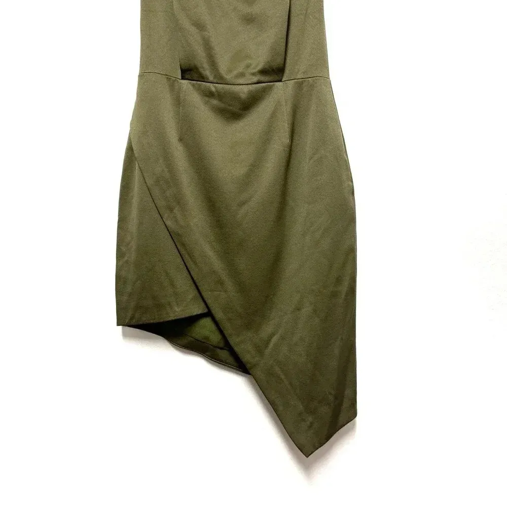 NWOT $148 ELLIATT Camo Olive Green Halter Dress - Asymmetric Cocktail Mini Dress - Image 7