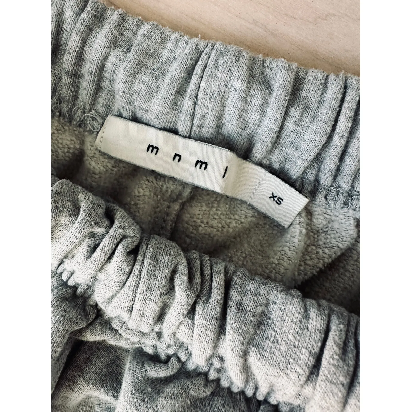 MNML Unisex Sweatpants Grey Size XS Flared Leg Paint Splatter High Waist Gray - Image 3