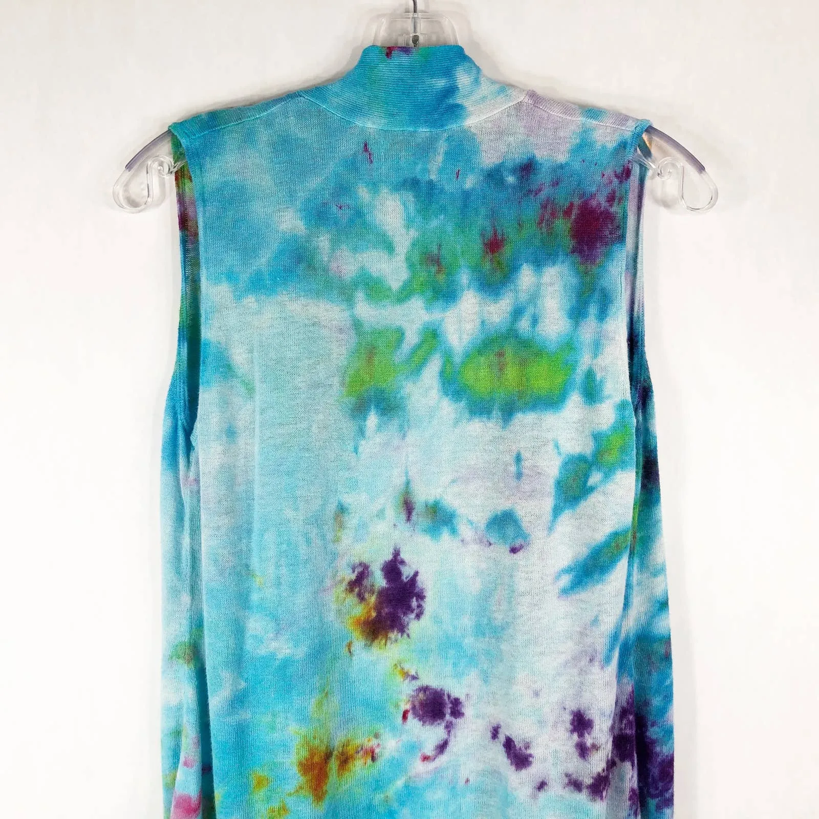 Adrienne Vittadini Small Shrug Sweater Handmade Tie Dye Good World Blue 1477 - Image 6