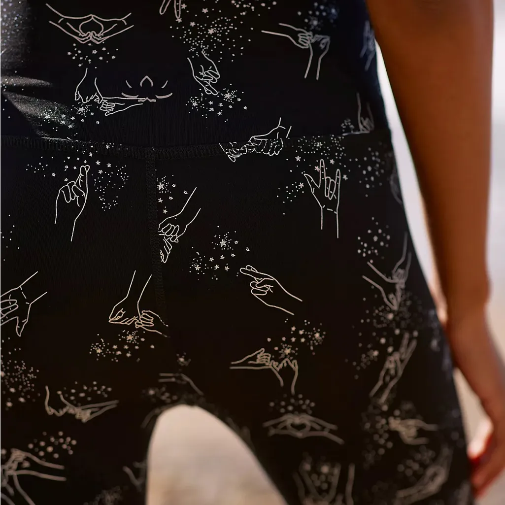 Beyond Yoga Printed Leggings Black S GUC Celestial Astrological Stars Cosmos - Image 16