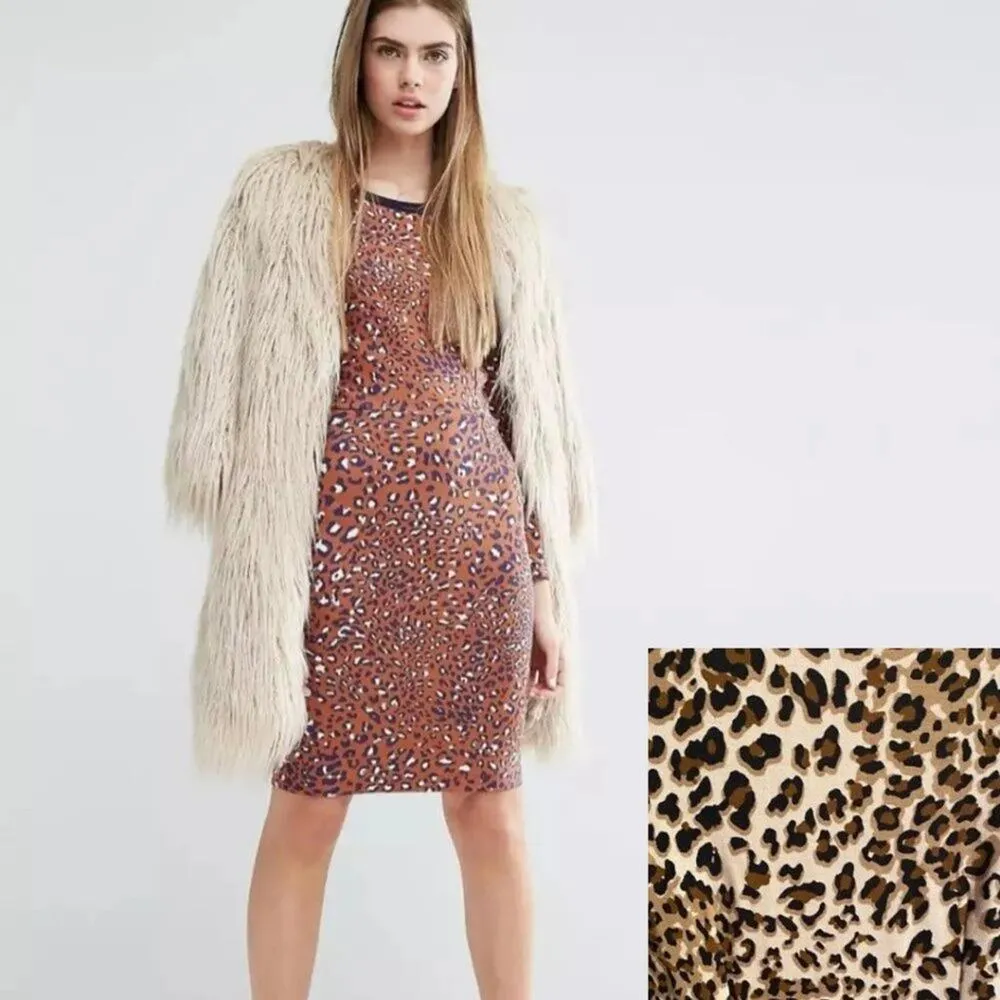 Baum und Pferdgarten Elana Bodycon Dress in Animal Print XS Capsule Baddie Black - Image 2