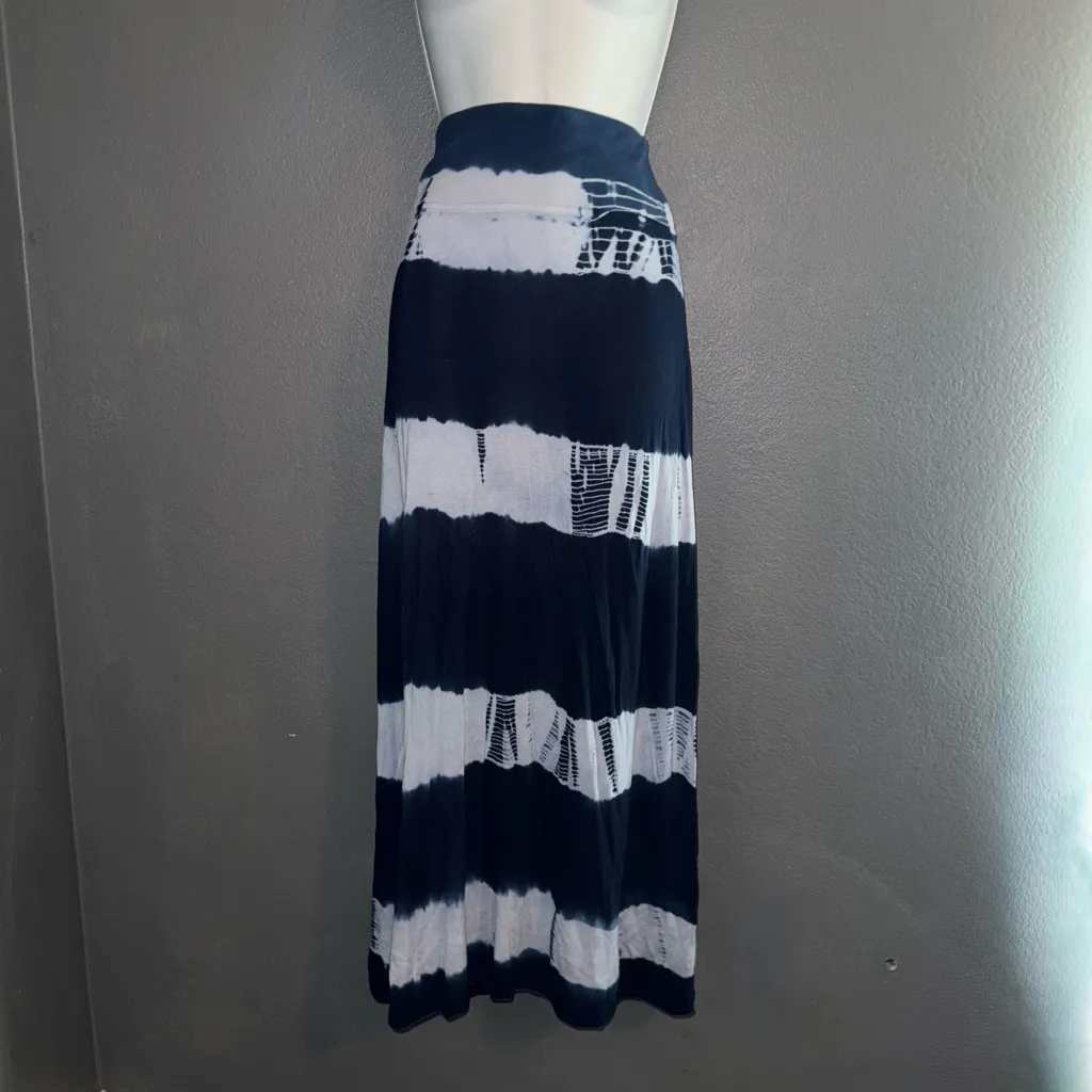 Venus Vintage Blue Tie Dye Boho Bohemian Maxi Skirt Womens Large - Image 3